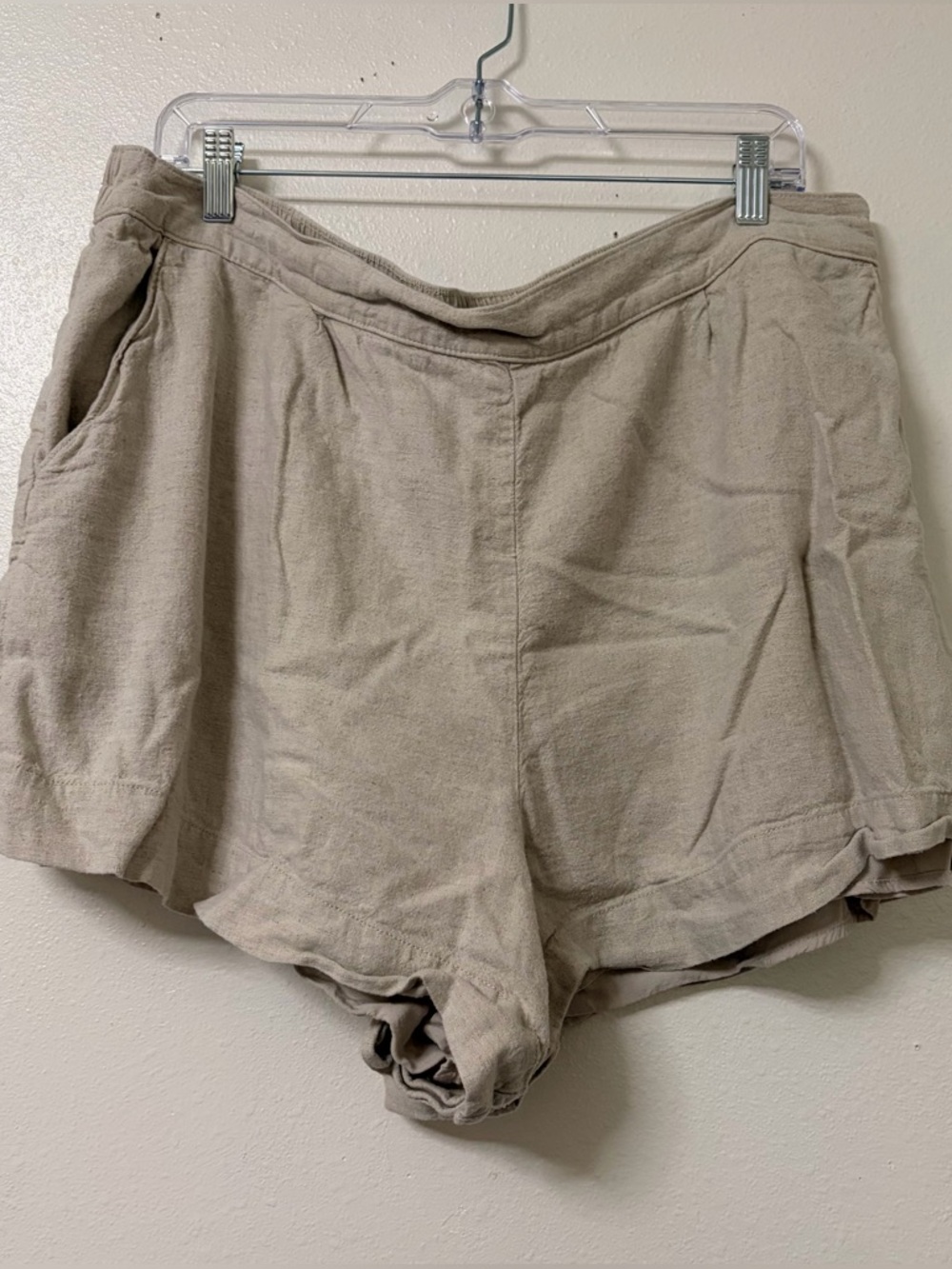 Abercrombie & Fitch Linen Blend Tan Shorts Casual Everyday Lined Shorts XL